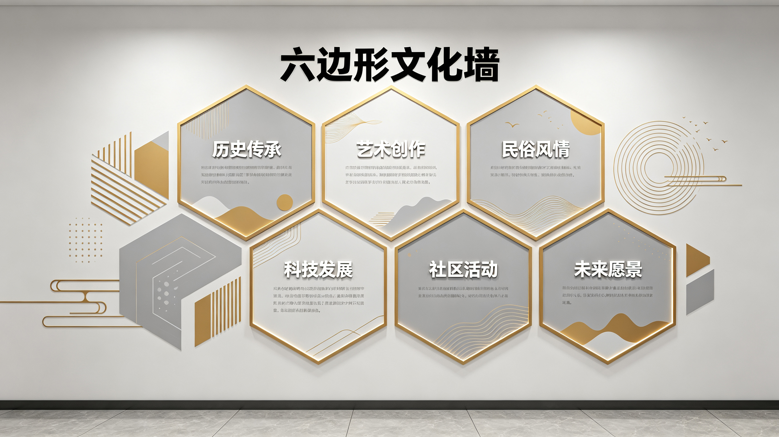 竹山企业文化墙 | 六边形信息美学